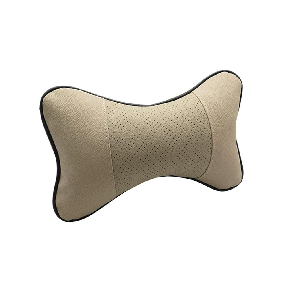 Car Seat Headrest Covers Car Leather Breathable Safety Pillow Auto Car Universal Head Neck Rest Pillow Pad For Car Travel Pillow