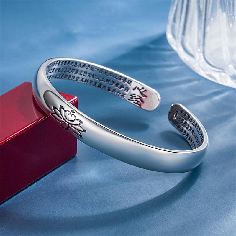 New Arrival Namo Amitabha Sutra Bangle Female Hand Accessories Classic Lotus Bangle For Lady Blessing Amulet Jewelry Women