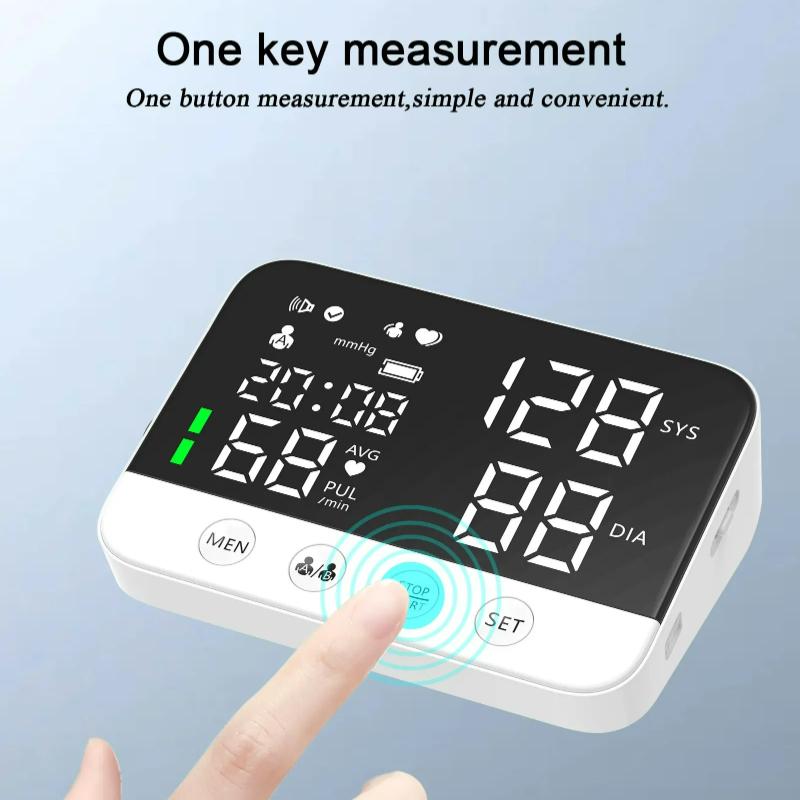 Portable Sphygmomanometer LED Screen Digital Wrist Blood Pressure Monitor Heart Rate Pulse Meter Measure Household Use