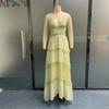 Autumn European American Sexy Home Sling Lace See Through Hole Dress
