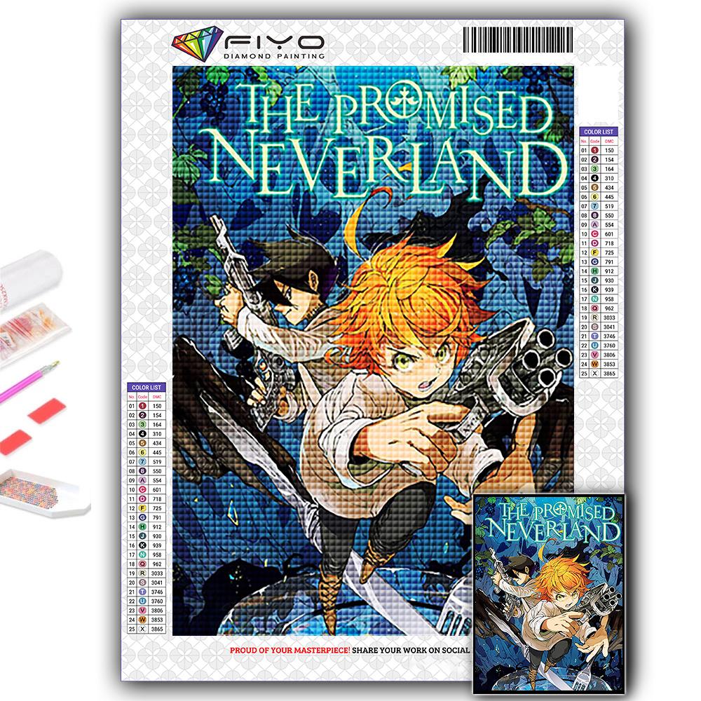 Popular 5D Diy Cross Stitch The Promised Neverland Painting Full Drill Cross-Stitch Crafts Kit Wall Sticker Home Decor