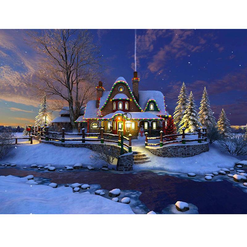 Winter Snow Landscape DIY 5D Diamond Painting Full Round Resin Diamond Embroidery Rhinestones Mosaic Cross Stitch Home Decor