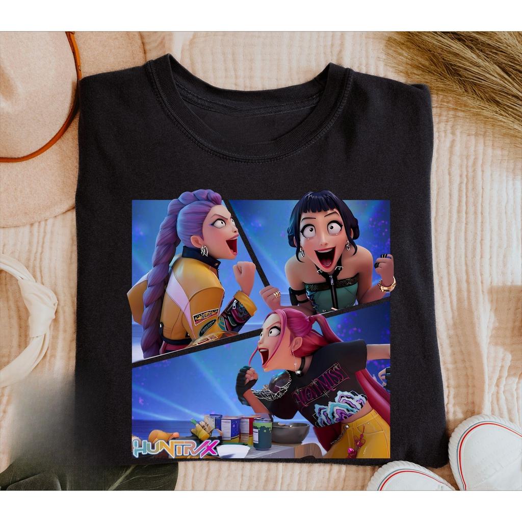 Kpop Dämonenjäger Saja Boys T-Shirt Harajuku Rundhals Lässig Anime T-Shirt Tops Unisex