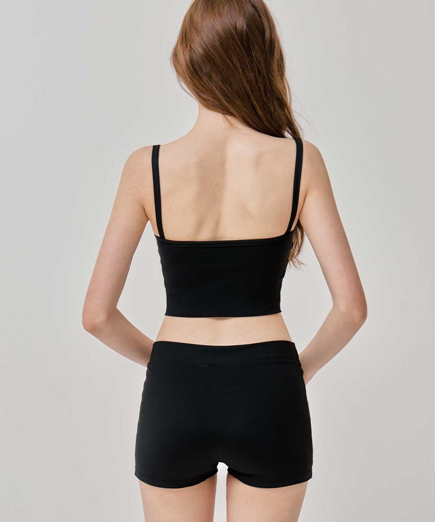 VIKINI VENDER Simple Line Rash Shorts - Black
