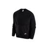 Einfarbiges Sweatshirt mit Fleece-Einsätzen, Rundhalsausschnitt, langen Ärmeln für Herren, schwarz DD4855-010