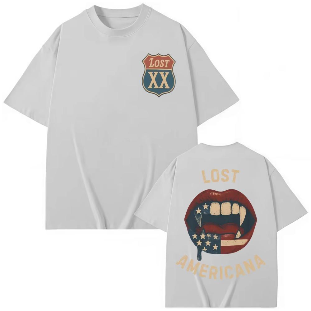Rapper Mgk Lost Americana Tour 2026 T-Shirts Unisex Unisex Hip Hop Mode Kurzarm-T-Shirts Sommer Lässige Lockere Baumwoll-T-Shirts
