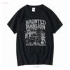Vintage The Haunted Mansion T Shirt Retro Halloween Horror Matching GifT Long or Short Sleeves Vintage Washed Stretched Unisex