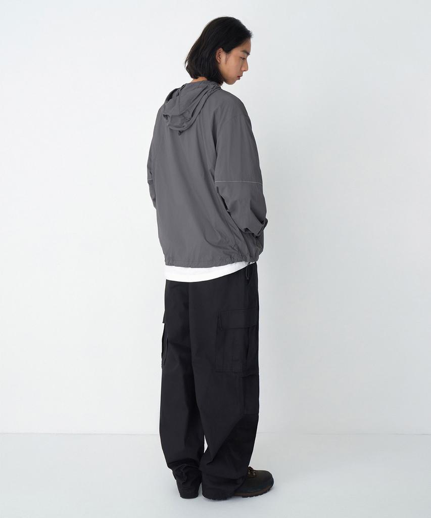 Musinsa Standard Cotton Parachute Elastic Cargo Pants [Black]