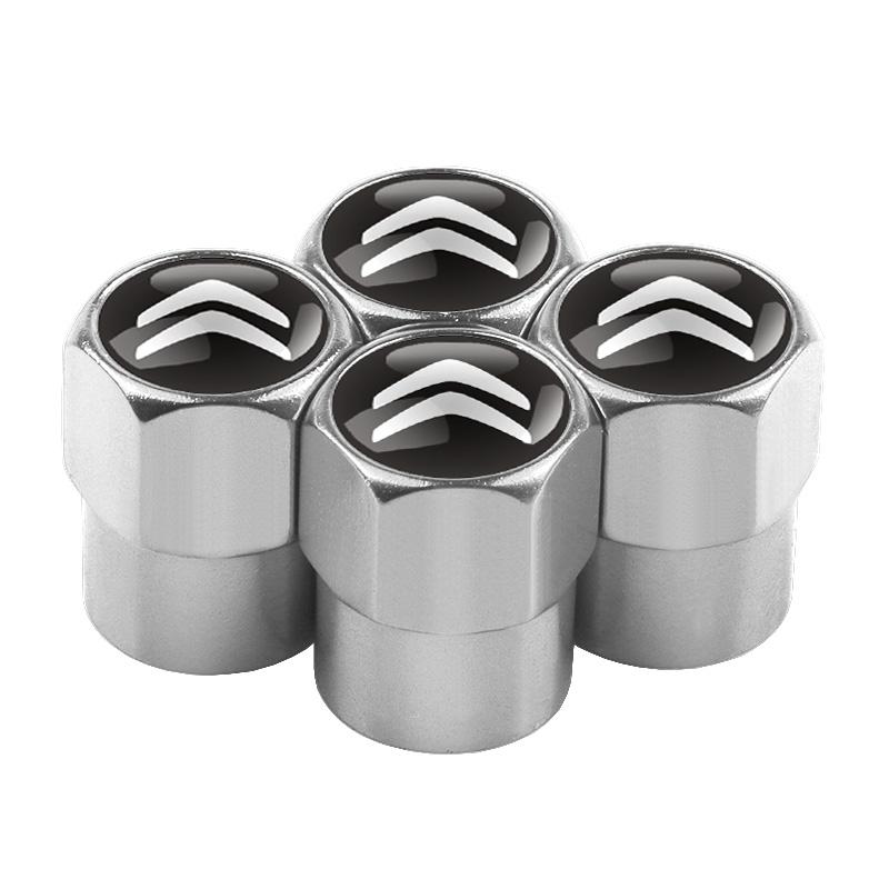3D Metallbilmärke Hjul Däckventilhattar Stamkåpa För Citroen C4 C3 C5 C1 C2 Berlingo Celysee Cactus Picasso Saxo Aircross