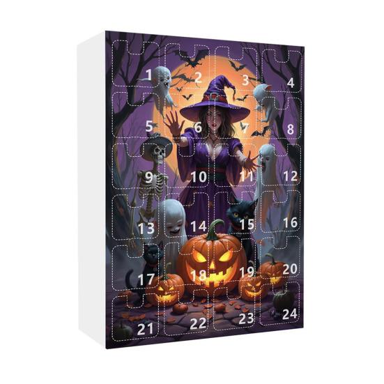 Kalendarz Adwentowy Halloween Horror Wszechstronna Świąteczna Impreza 24 Dni Strasznego Odliczania Zawieszka Prezenty Świąteczne dla Chłopców Dziewcząt