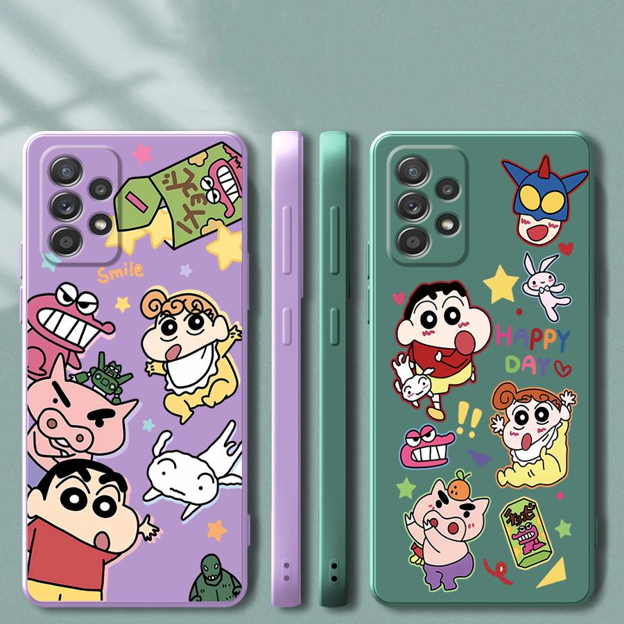 Case for Samsung Galaxy A20s A30s A06 A71 A73 A03 A02s A50 A56 A05 A04 A53 Phone Cover Cartoon Cute Shin-chan