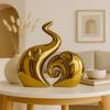 Magnifique couple d'éléphants dorés pour la décoration intérieure (Paquet de 2, doré)