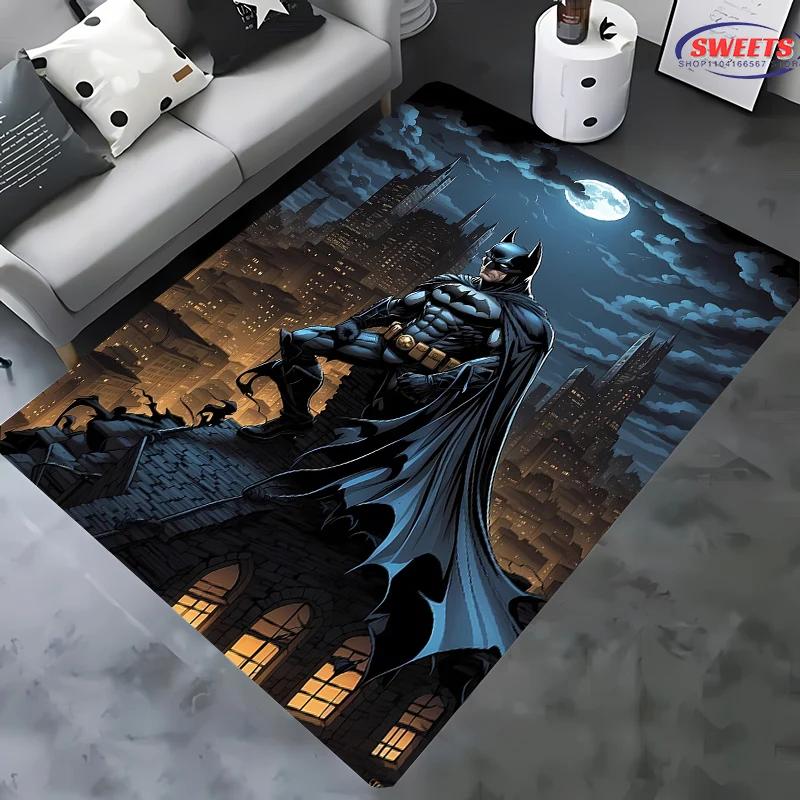 New To DC Batman Area Carpet, Living Room Bedroom Sofa Office Area Children's Room of Choice, Non-slip Machine Washable Mat Gift