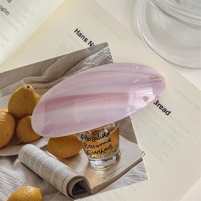 Acetic Acid Hair Clip Spring Clip for Girls Large Hairpin Headwear Glossy Elliptical Arc Hairpin Hair Accessories
