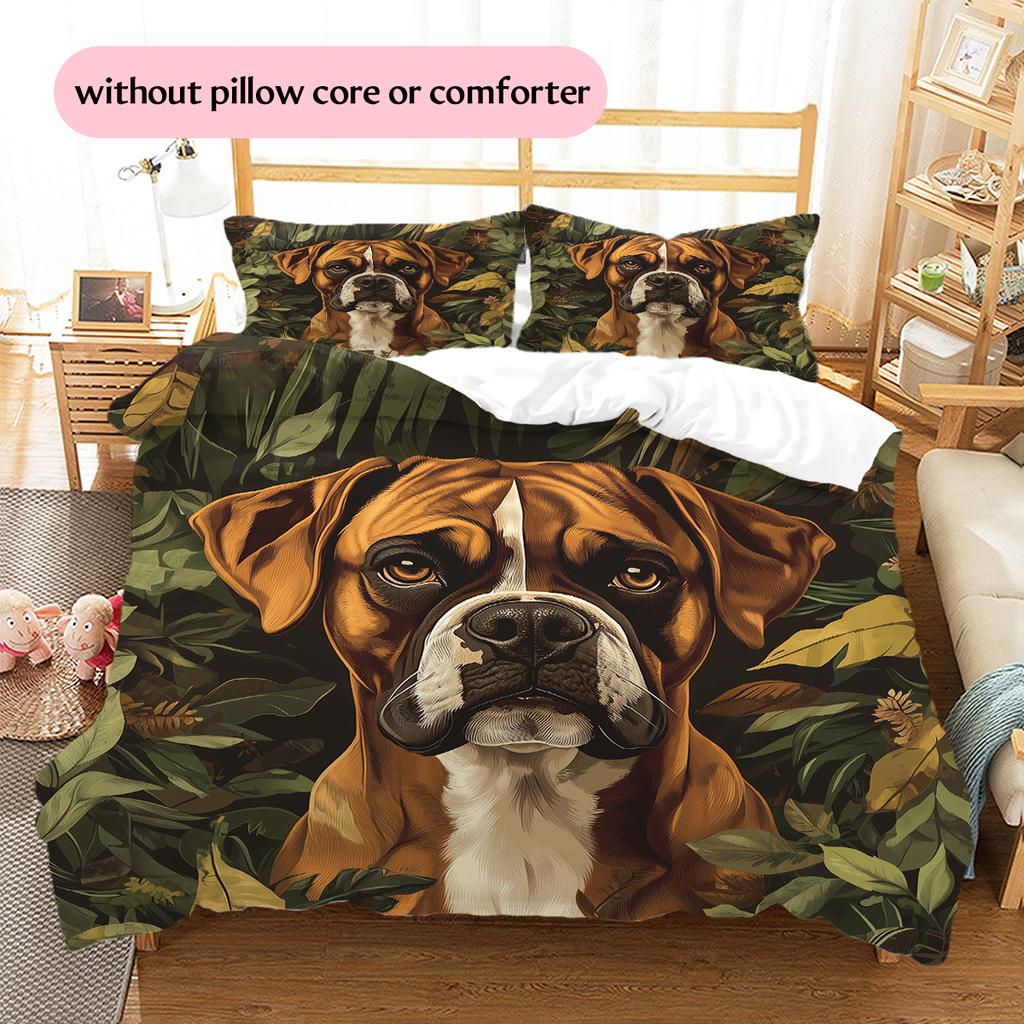 Vintage Boxer Pattern Bedding Home Decoration Birthday Gift (1 * Duvet Cover + 2 * Pillowcase, Without Core)
