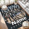 Custom Name Personalized Kiss Rock and Roll Print Carpet, Versatile Home Decor Rug, for Playroom, Apartment, Balcony, Entryway, Hallway Gift