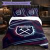 West Ham United Ποδόσφαιρο Σετ Κλινοσκεπασμάτων 3 Τεμαχίων Μαλακό Σετ Κάλυμμα Παπλώματος με Μαξιλαροθήκες Τυπωμένο Σετ Διακόσμησης Υπνοδωματίου για το Σπίτι