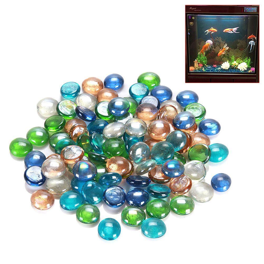 Crystal Home Ornament Craft Stone Marbles Mixed Color Pebbles Decoration Beads Aquarium Fish Tank Glass Stones