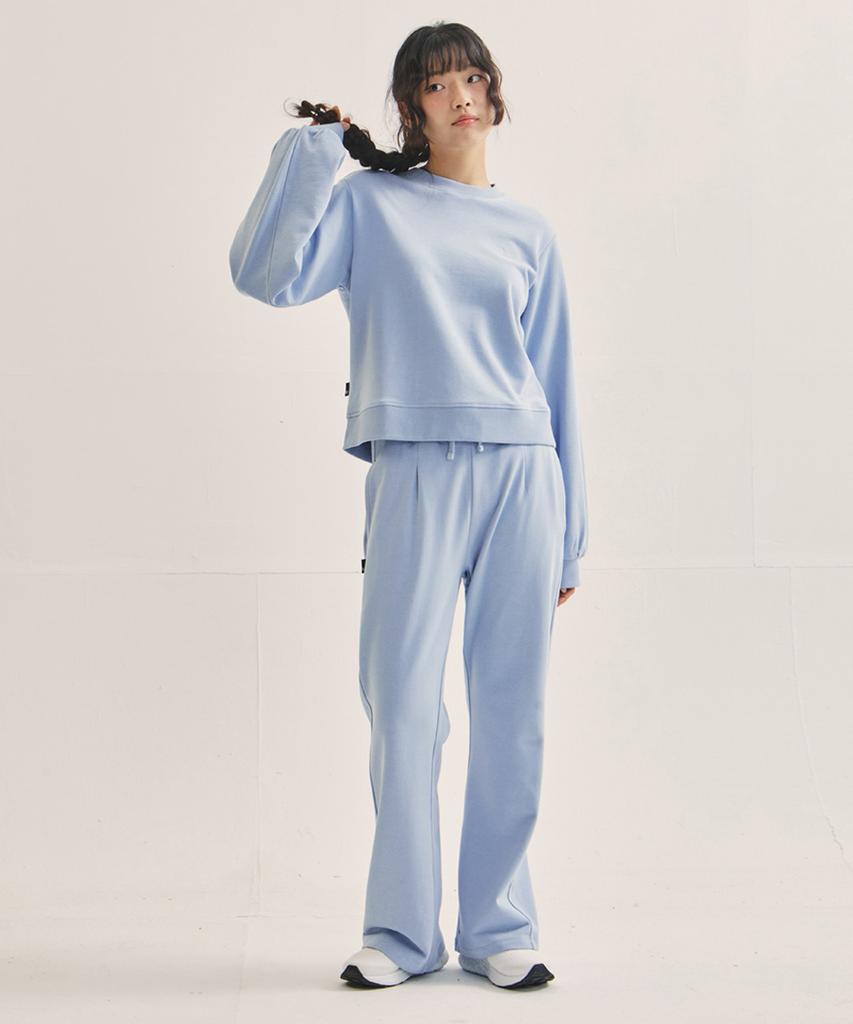 WILLIWAW STUDIO Ww Puff Sleeve Crop Sweatshirt [Sky Blue]