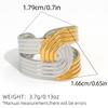 Stainless Steel Women's Ring Irregular Stripe Unique Design Open Ring Metal Texture Finger Ring Aesthetic Jewelry Women