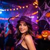 Carnival Night Hat Cone-shaped Transparent Organza Witch Hat, Lightweight Halloween Costume Accessory Pointed Wizard Cap for Party Decorations