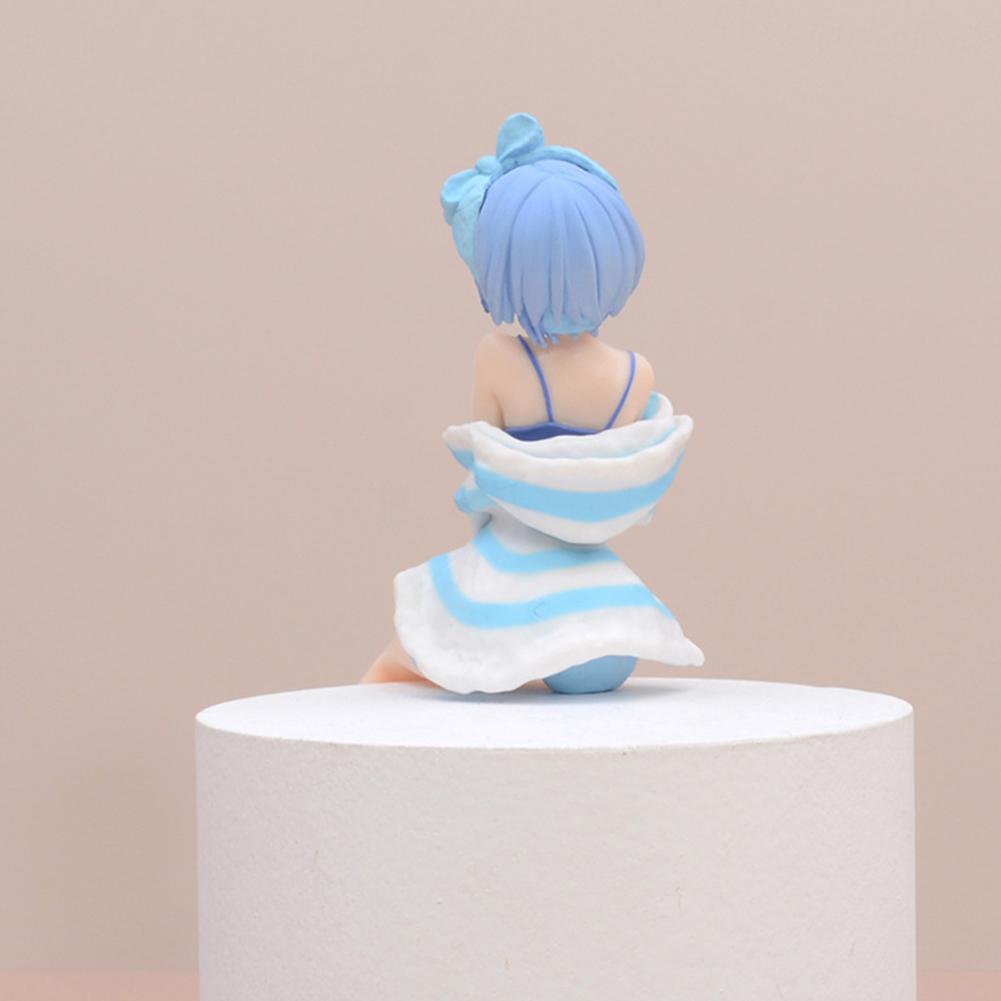 Anime Rem/Ram Figur Sitzende Pose Instantnudeln Drückfigur Badeanzug Modell Desktop Ornamente Sammelspielzeug Geschenke