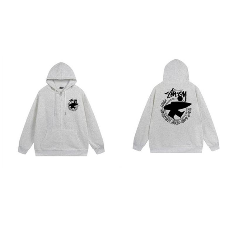 Mens Hooded Zip-Up Fleece-Lined Sweatshirt With Letter Print Casual Oversized Pullover Winter Jacket