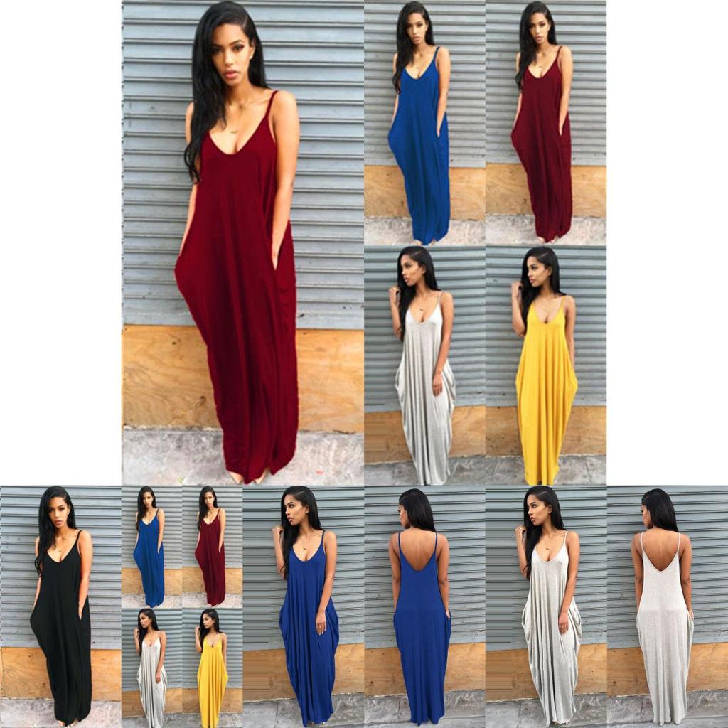 Damen Boho Langes Maxi-Kleid in Übergröße für elegante Strandurlaubspartys