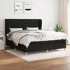 Exclusive House - Bed Slatted Base with Mattress Black 180x200 Cm Fabric