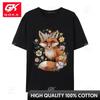 Cute Fox Cottagecore Floral Aesthetic Girls TShirts Unisex T Shirt Funny Vintage Tee Shirt Fast Shipping