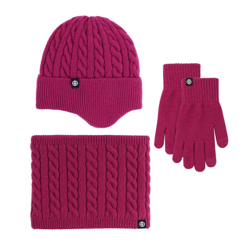 Winter Warm Knitted Scarf, Hat & Glove Set