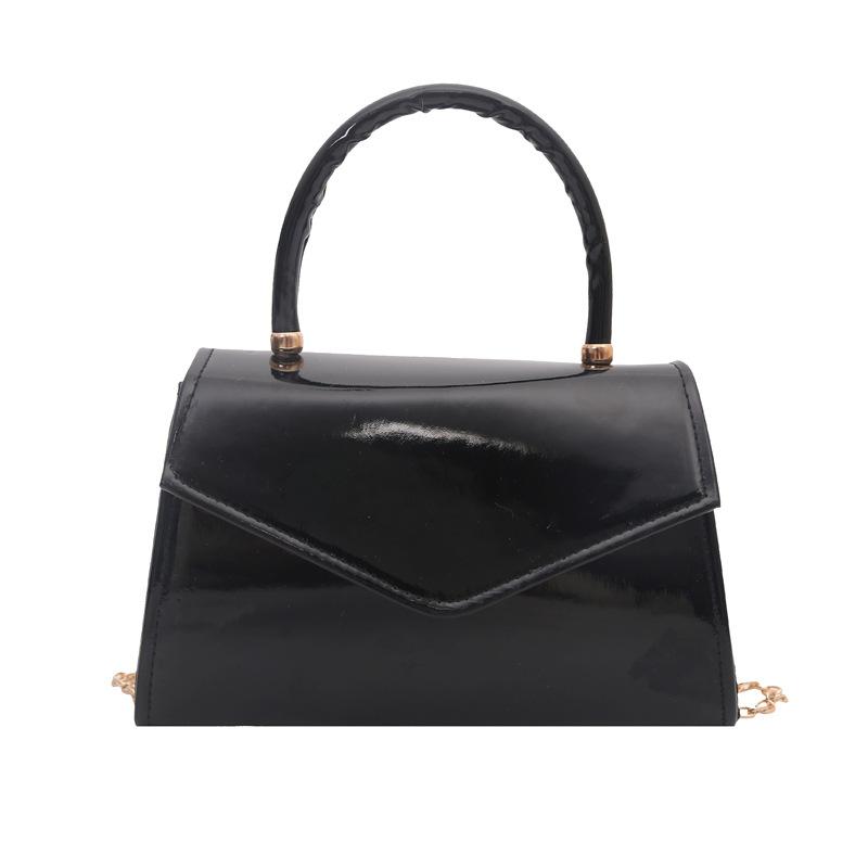 Solid color patent leather texture highend sense niche elegant women's casual handbag commuter messenger bag