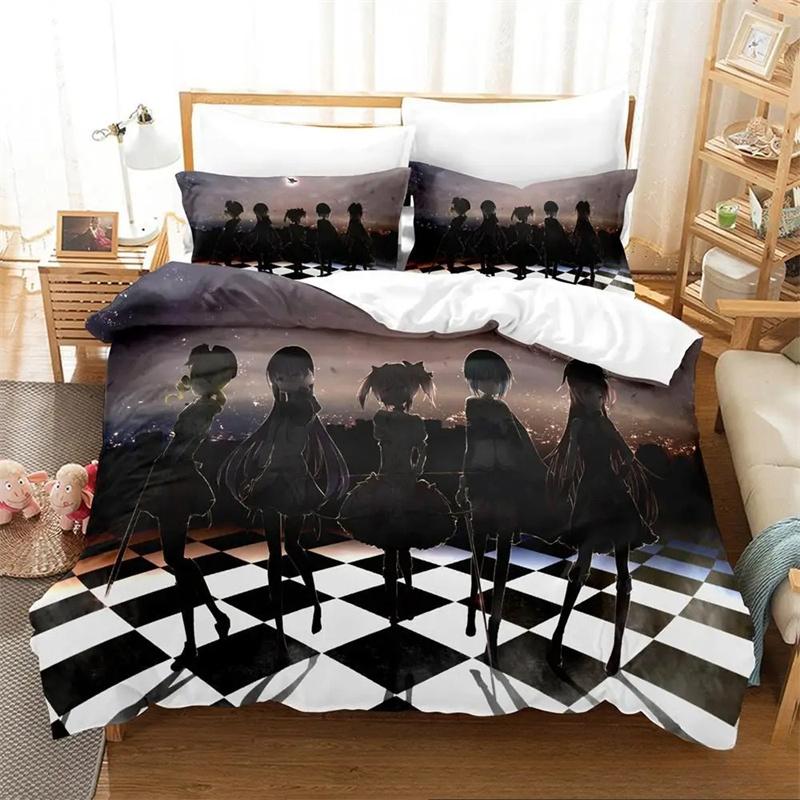 Anime Kawaii Girls Puella Magi Madoka Magica Bedding Set Boys Girls Twin Queen King Size Duvet Cover Pillowcase Bed boys Adult