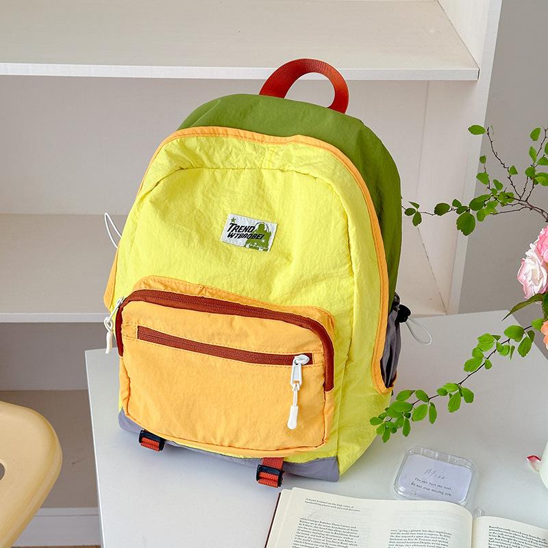 Schoolbag Kindergarten School Bag Children's Color Matching Outdoor Backpack Travel Boys and Girls Trendy Cool Boys Mountaineering Small Backpack