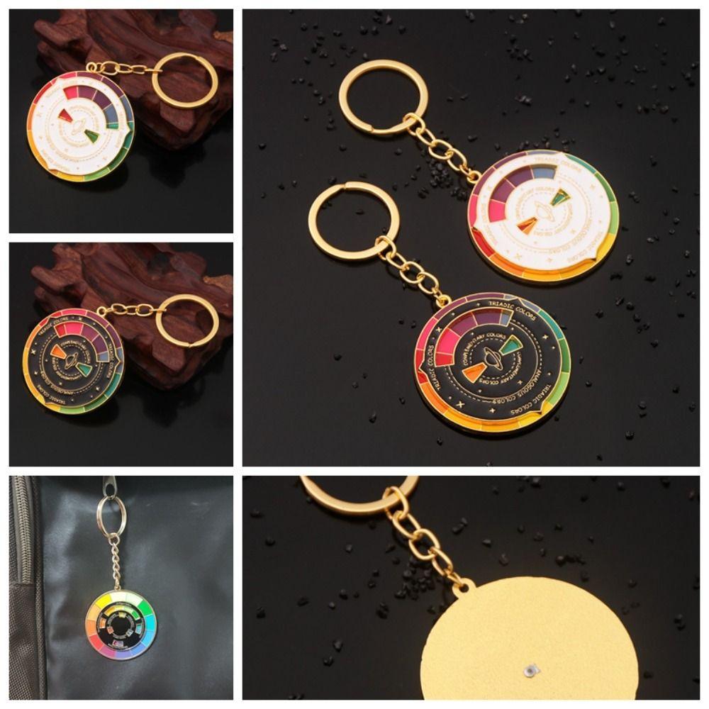 Porte-clés palette de couleurs rotative, porte-clés boussole de couleurs tournante, accessoires de vêtements.