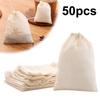 50Pcs Tea Bags Food Grade Cotton Gauze Tea Filter Bags Spice Filter Bags With String Healing Seal Spice Filter Tea Bags For Spic