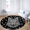 Accueil psychédélique noir Viking arbre tapis rond canapé tapis maison salon chambre salle de bain tapis de sol imprimer décorer tapis tapis