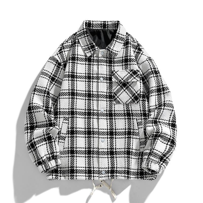 Men's Jacket Spring New Casual Jacket Men's Korean Style Trendy Hong Kong Style Fashion Brand Plaid Top