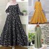 Womens Muslim Abaya Dubai Long Sleeve A Line Elegant Prom Gown Maxi Dress