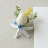 Yousheng Artificial Wedding Corsage And Boutonniere Set Silk Flower Wrist Corsage And Lapel Pin for Bridal Party Business Opening Ceremony Guest