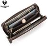 Humerpaul Men Leather Wallet Long Wallet Clutch Bag Mobile Phone Bag