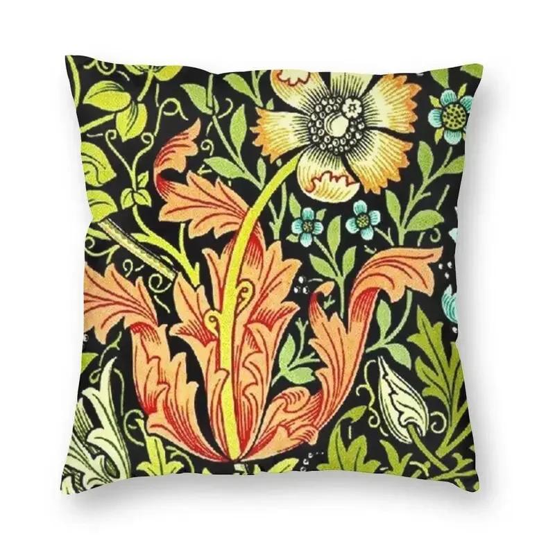 William Morris The Strawberry Thief Red Cushion Cover Velvet Luxury Throw Pillows Home Decor For Sofa Living Room Pillowcase