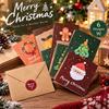 6Pcs Oil Painting Style Holiday Cards Sealing Stickers Postcard Gift Cards  New Year