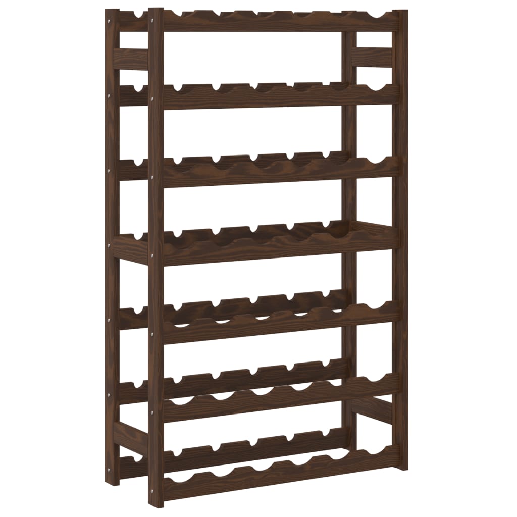 Vidaxl 42-Bottle Wine Rack, Brown, Solid Pine Wood