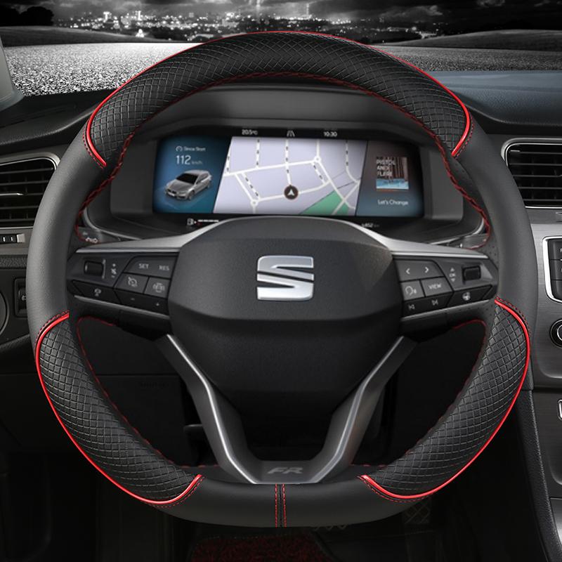 For Seat Arona FR Xperience 2017~ Car Steering Wheel Cover PU Leather Non-slip Auto Accsesories Fast Shipping