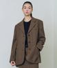 Musinsa Standard Woman Houndstooth Check Oversized 3-Button Blazer [Brown]