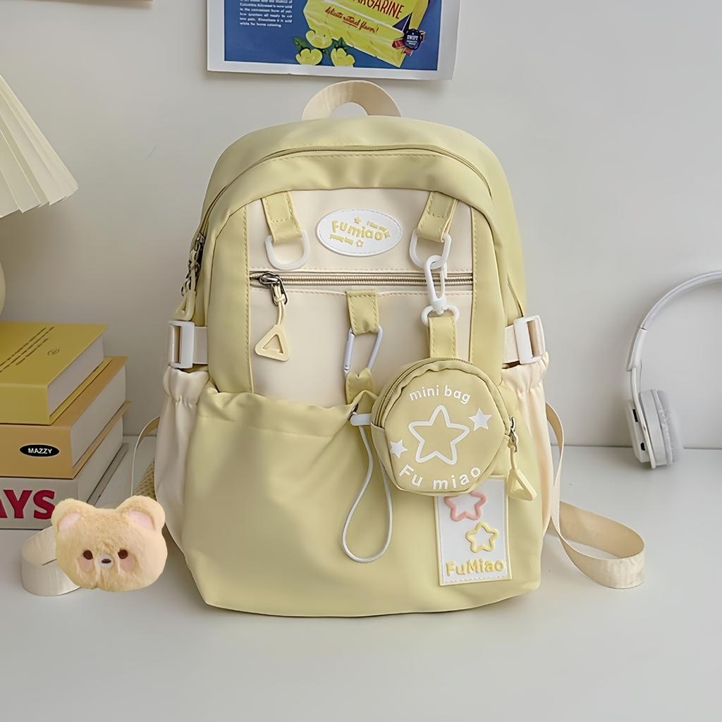 Sommer, fünfzackiger Stern Rucksack, niedlicher japanischer Ins-Stil, Milch schäumende kleines Mädchen, frischer und vielseitiger Reise Rucksack