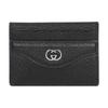 Palladium Metal Double G Logo Leather Card Holder Men Card Holder Black 734999-DJ20N-1000
