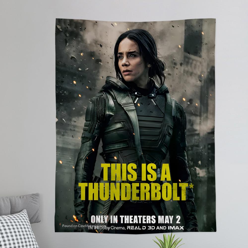 TThunderbolts 2025 Movie Anime Tapestry Wall Hanging Decoration Household Wall Hanging Home Decor
