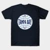 Asian Size Men Black Print T-shirt Tampa Bay Retro Big League Baseball - Navy No-Cut Heat Transfer Print Cotton Tshirt